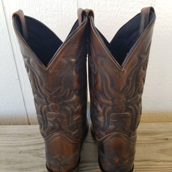 Laredo Hawk Mens Brown Leather Cowboy Western Boots 10.5 D 6862 - Picture 12 of 13